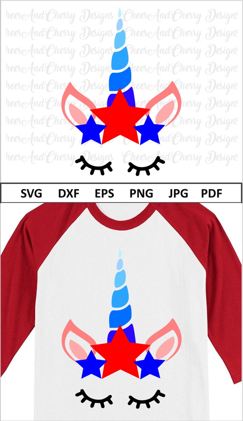Download Unicorn with Stars Svg for 4th of July Svg file for Cricut ...