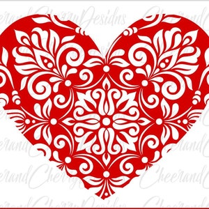 Download Heart Mandala Svg Svg Dxf Png Valentines Svg Files For Cricut Etsy