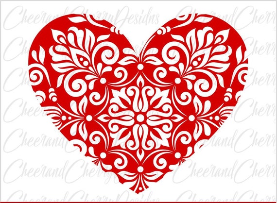 Download Heart Mandala Svg Svg Dxf Png Valentines Svg Files For Cricut Etsy