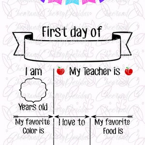 Back to school svg file First Day of School SVG Chalkboard sign SVG Printable Kindergarten svg Preschool Svg PreK svg Silhouette SVG Cricut image 2