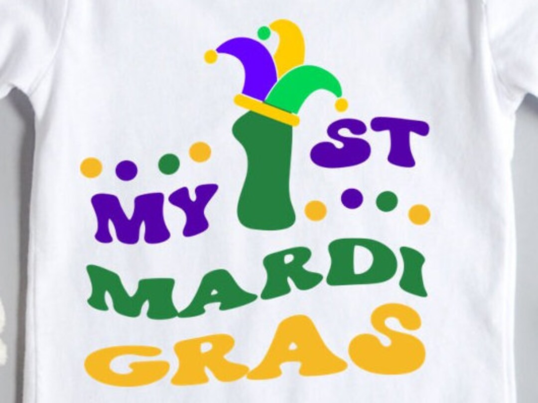 Retro My First Mardi Gras SVG: Baby Shirt Cut File (PNG, SVG) - Etsy