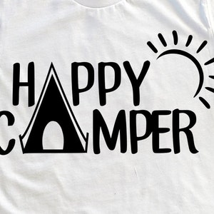 Happy Camper SVG DXF PNG, Camping Svg, summer svg, teepee svg, camp life Svg, Camper clipart, Sign Stencil svg, Cricut Silhouette Printable
