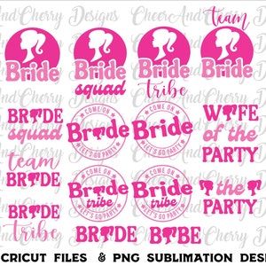 Fiesta nupcial SVG Paquete muñeca Novia Tribu svg Vamos Vamos Fiesta Boda svg Rosa Damas de honor camisa Despedida de soltera camisetas a juego SVG
