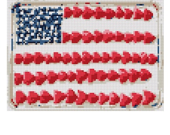 American Pie Needlepoint Chart: USA Flag Cross Stitch Pattern (PDF Download)
