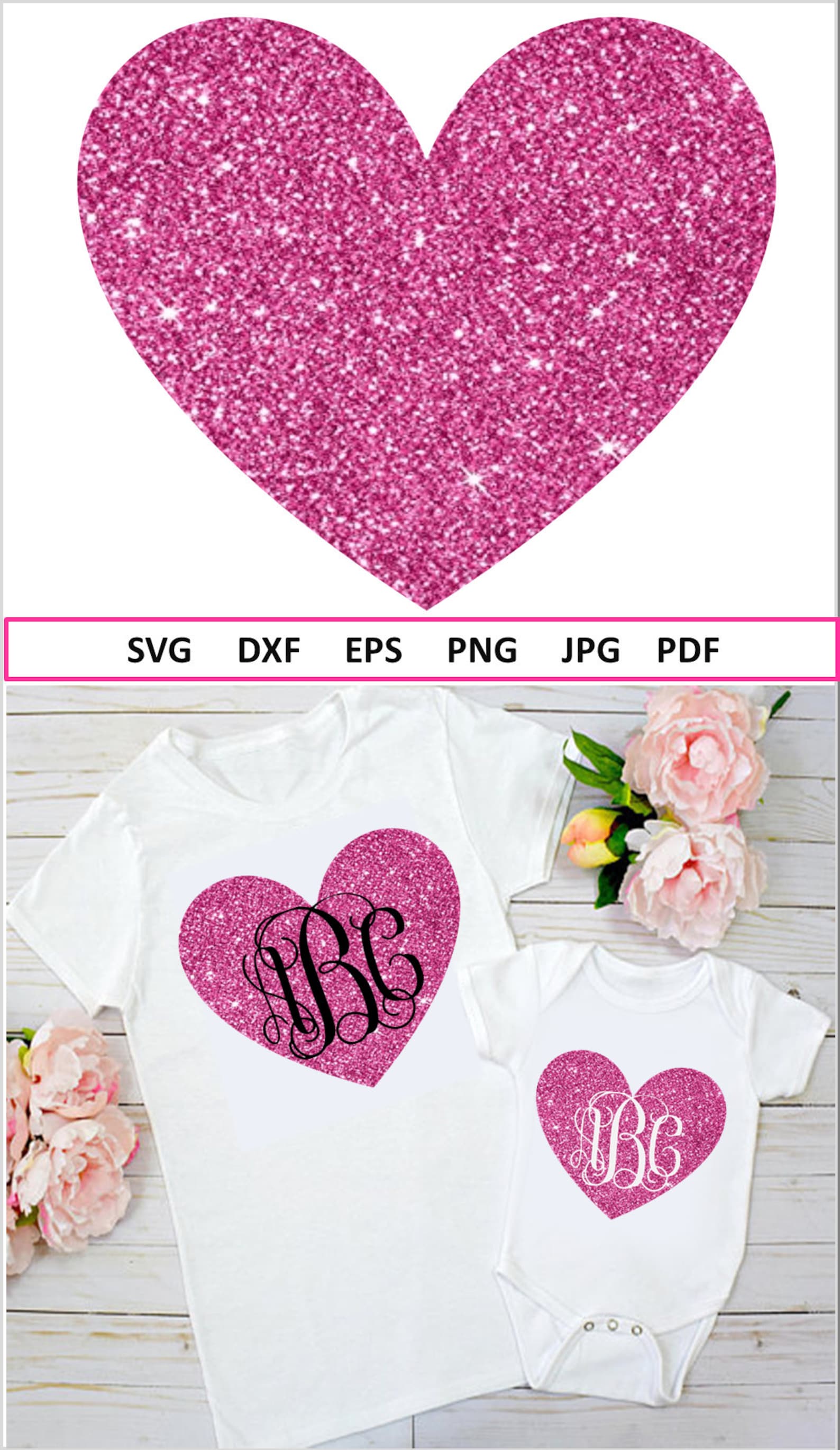 Glitter Heart Svg, Valentine Heart Svg,, Valentine Svg Files for Cricut