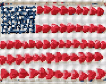 American Pie Needlepoint Chart: USA Flag Cross Stitch Pattern (PDF Download)