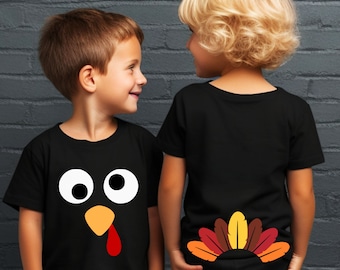 Funny Thanksgiving Svg files for Toddler Boy turkey face Cut file Cute turkey Shirt Svg Thankful Svg Turkey Feathers Sublimation Gobble svg