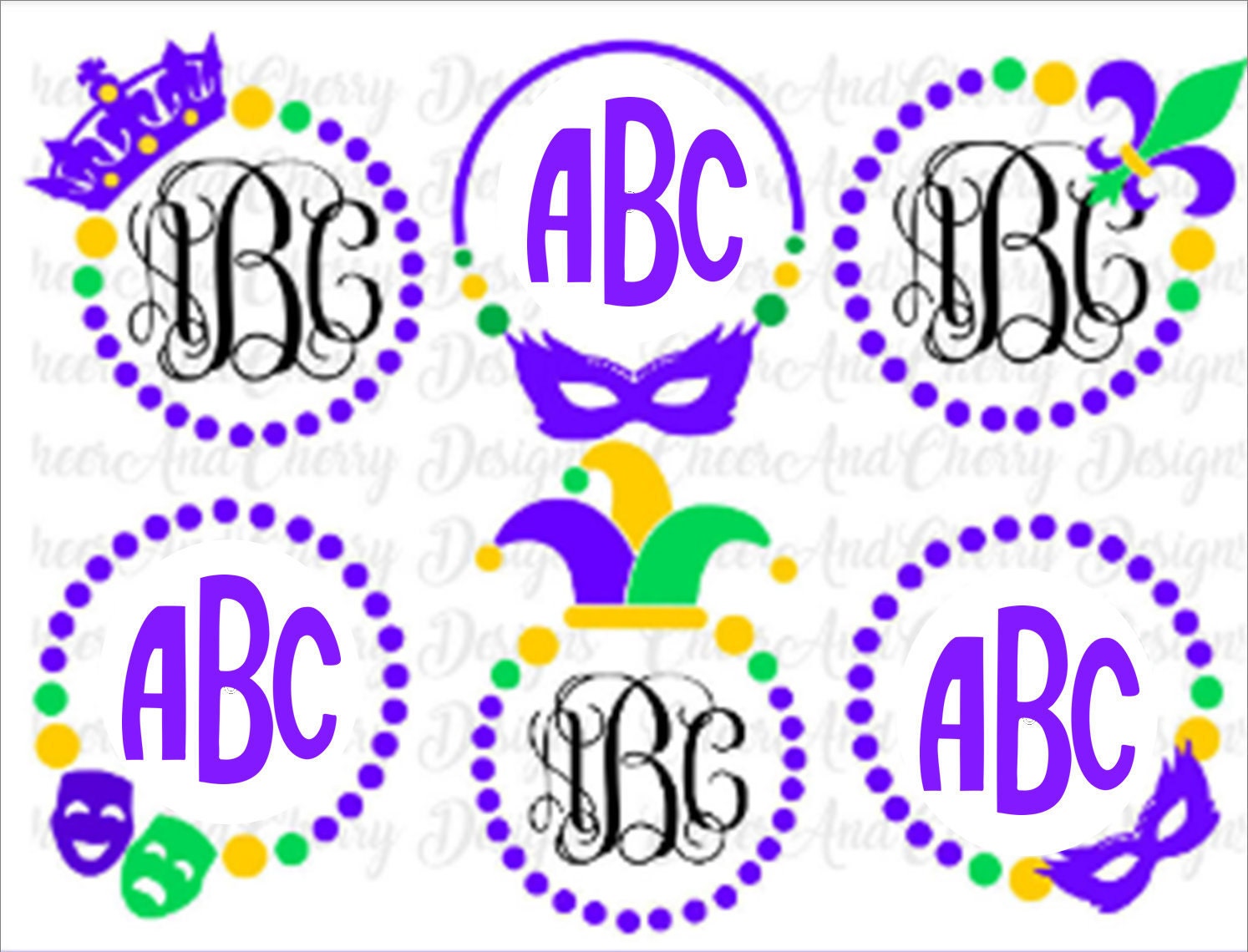 Download Mardi Gras Svg Bundle Mardi Gras Monogram Svg For Cricut Etsy