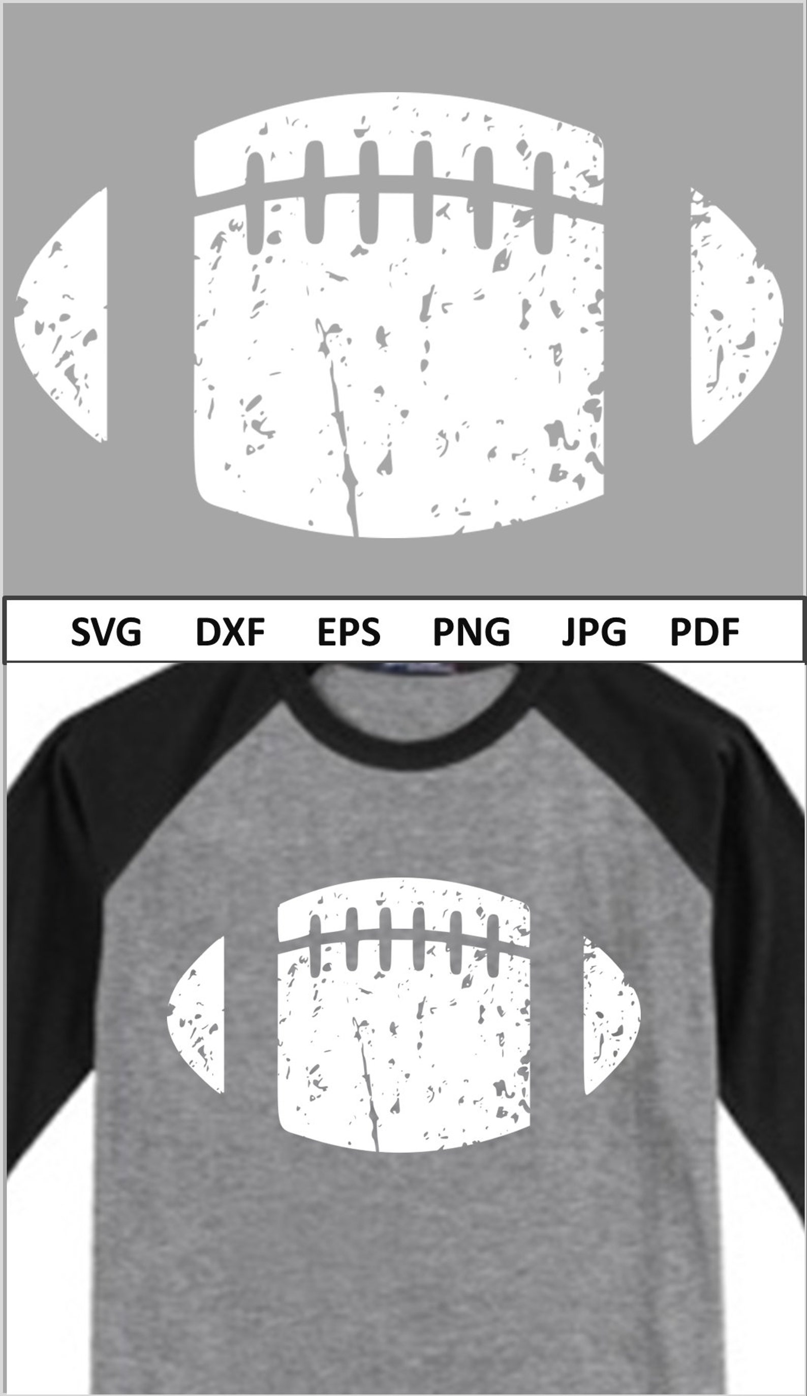 Distressed Football Svg Files for Cricut Grunge Football Cut - Etsy