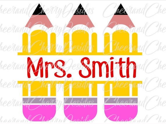 Download Split Pencils Monogram Svg Pencil Svg Teachers Monogram Svg Etsy