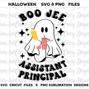 Halloween Assistant principal svg, boo Jee School Halloween svg chemise Effrayant Assistant principal Halloween Png Svg Spooky Cricut Sublimation