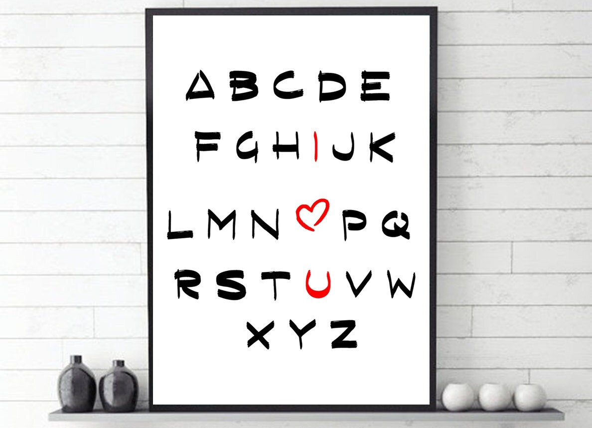 Love Printable I Love You ABC Printable Wall Art Alphabet - Etsy