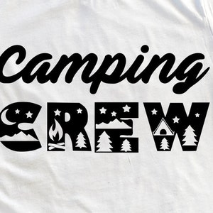 Équipe de camping Svg, Camping life svg, Camp Shirt Svg, Camper Svg cut file, Outdoor t-shirt Svg, camp fire tent clip art, Cricut Silhouette
