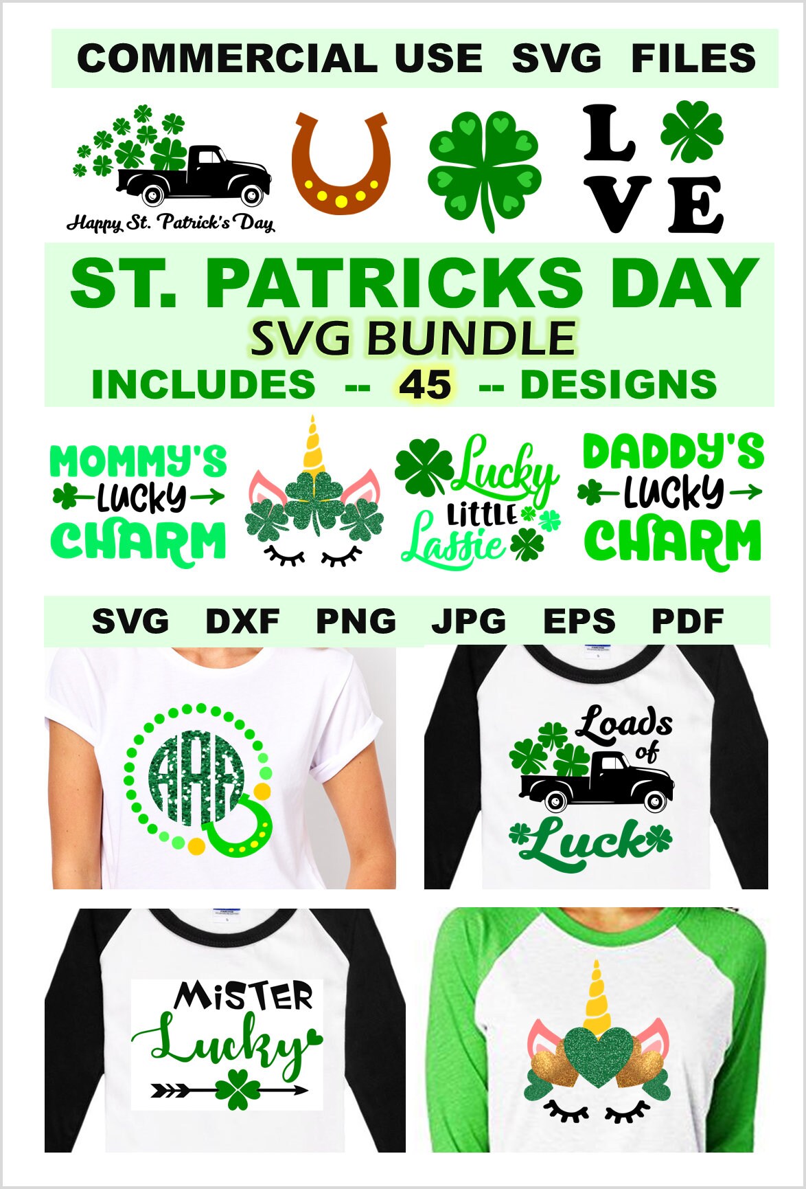St Patricks Day Svg Bundle for Cricut Silhouette Iron On St. | Etsy