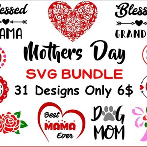 Mothers Day Svg Bundle - 31 designs PNG DXF SVG Files for Cricut Silhouette