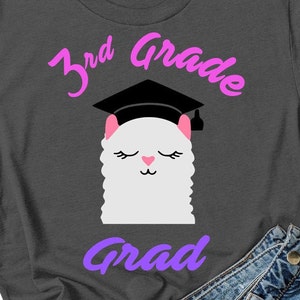 3rd grade grad svg, 3rd grade Graduation SVG, Third grade svg, lama svg Last day of school svg for girl cut file for Cricut Silhouette cameo