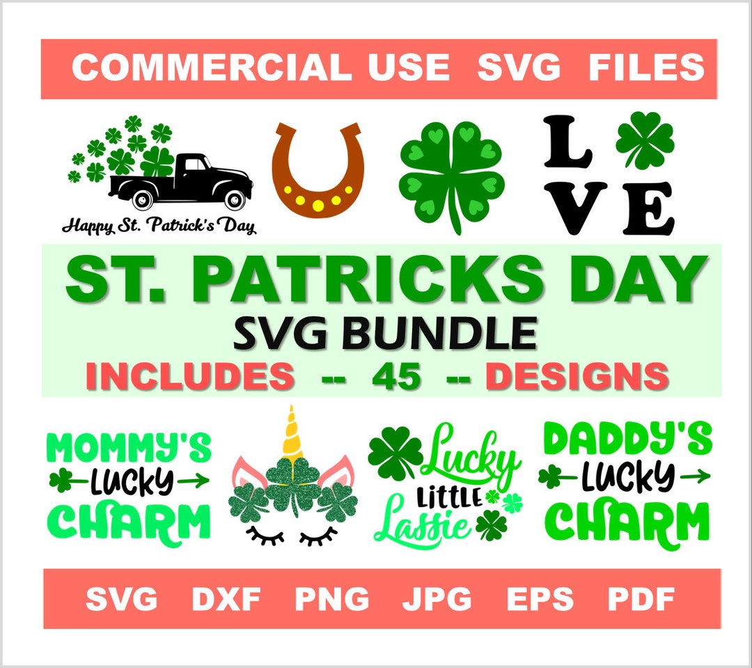 St Patricks Day Svg Bundle for Cricut Silhouette Iron On, St. Patrick's ...