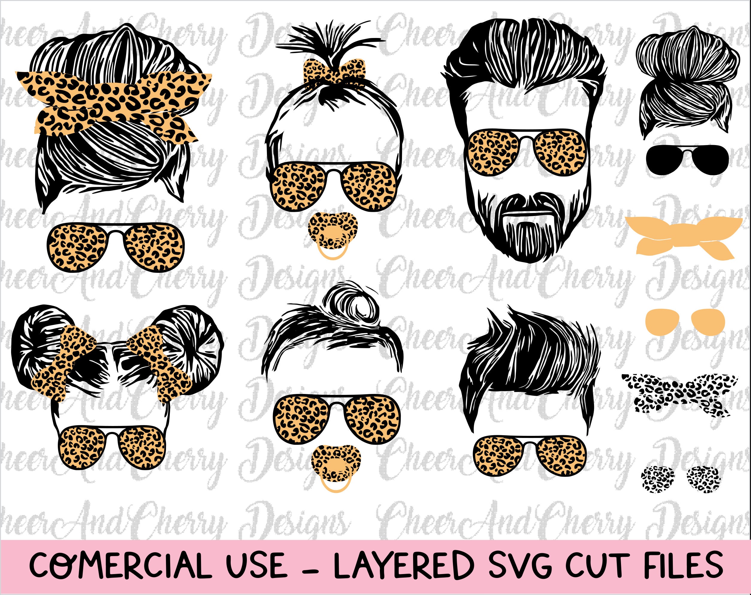 Leopard Decals Cricut cut files Family Life Sunglasses PNGs Girl SVGs T ...