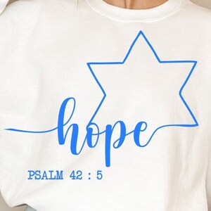 esperanza svg - Versículo bíblico svg Salmo Escritura Cristiana Svg sublimación de camisa Apoyo Israel Png stand con Israel SVG Judío Religioso svg