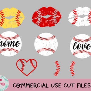 Baseball svg bundle distressed baseball lips SVG, grunge baseball stitches Svg, Baseball mom Svg Cricut Silhouette, softball svg image 2