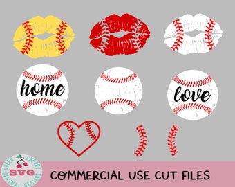 Baseball svg bundle - 35 designs, distressed baseball lips SVG, grunge baseball stitches Svg Baseball mom Svg Cricut Silhouette softball svg
