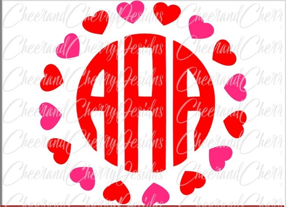 Valentine Monogram Svg Heart Monograms - Layered SVG Cut File