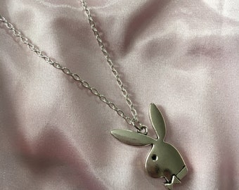 Silver Playboy Bunny Necklace
