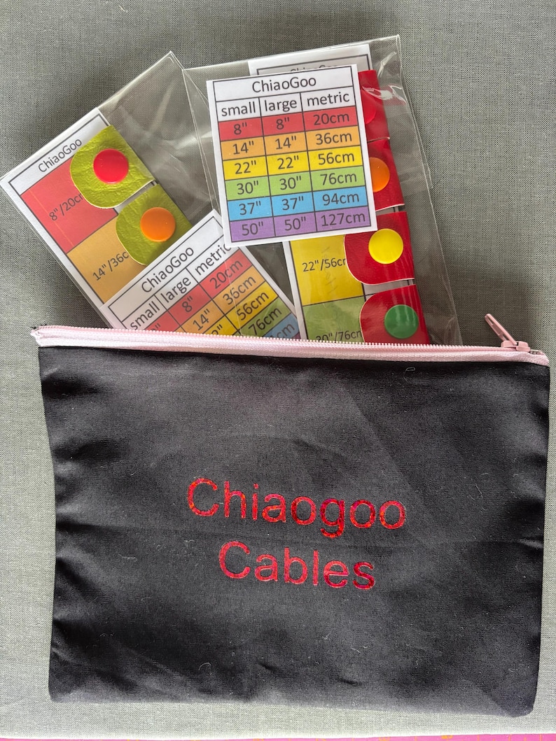 Knitting Needle Cable Keeper Set - Chiaogoo Compatible. With optional storage bag. image 20