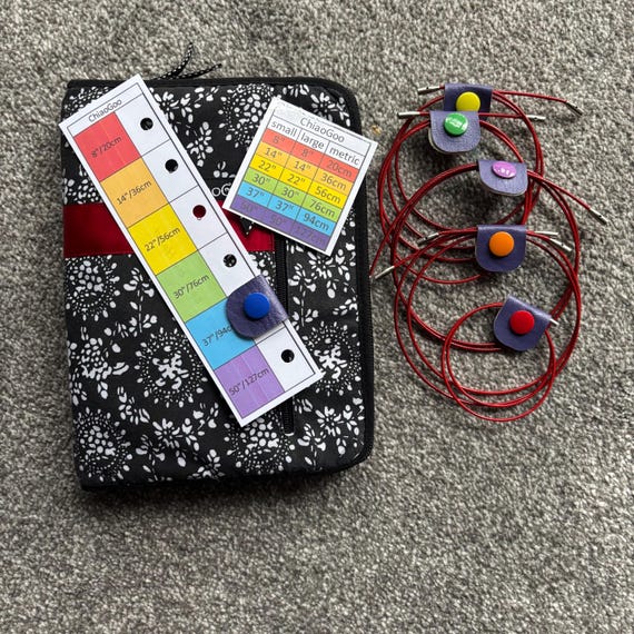 Knitting Needle Cable Keeper Set - Chiaogoo Compatible. With optional storage bag.