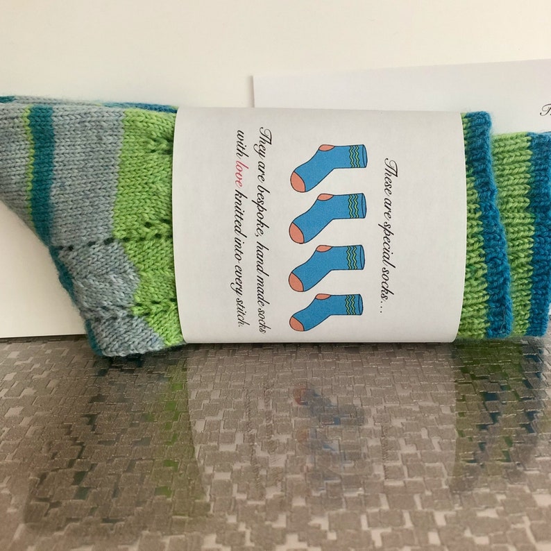 Printable sock label sock band hand knitted sock wrapper | Etsy