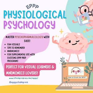 EPPP Visual Aid and Mnemonic Supplemental Packet (to supplement your studying!) Psychopharm Super Nerd