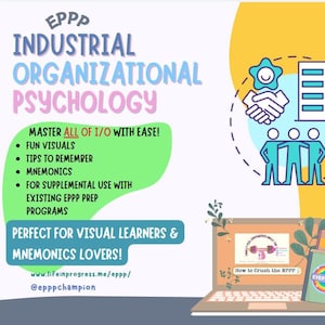 EPPP Domain B: Industrial Organizational Psychology Visual Study Aid | Mnemonics + Clarity