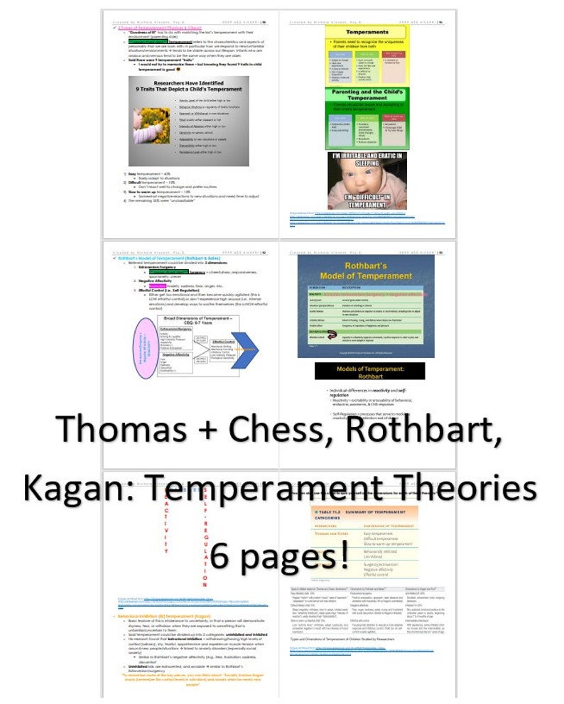 EPPP Temperament Visual Mnemonic Packet | Domain B | Lifespan ...