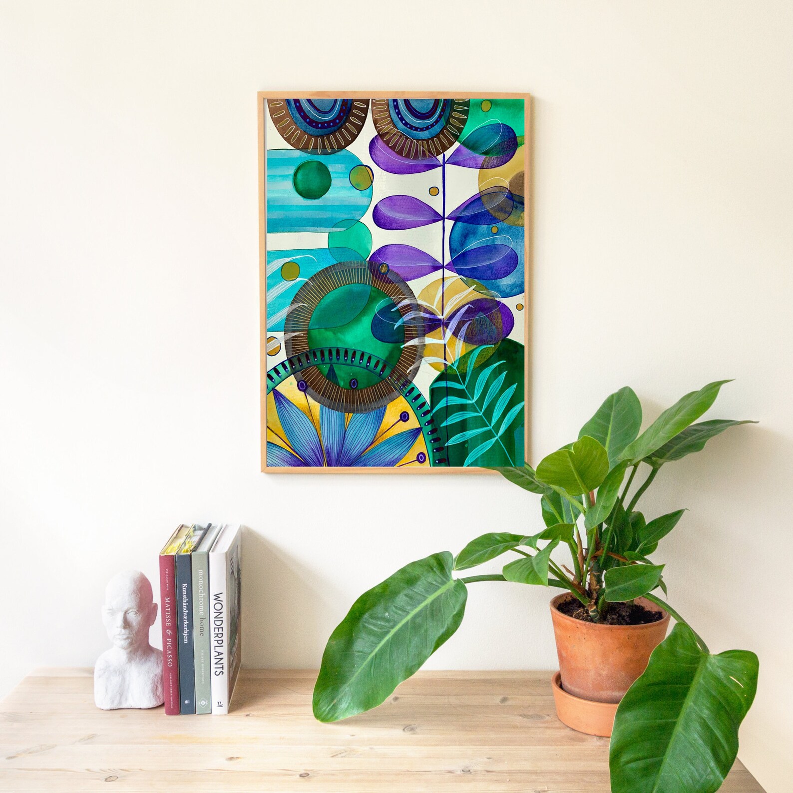 Botanical Art Print/ Boho Style Wall Art / Plant Lovers Wall Etsy