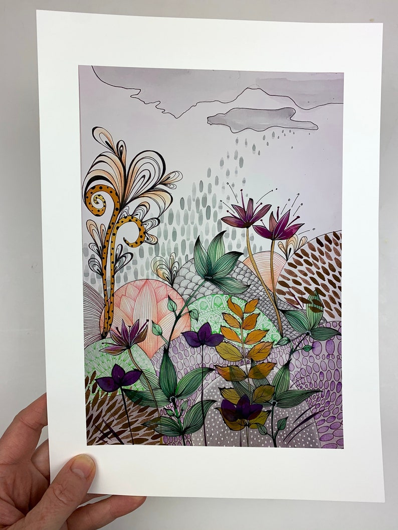 Nature Inspired Art Print / Dreamy Botanical Illustration / Etsy