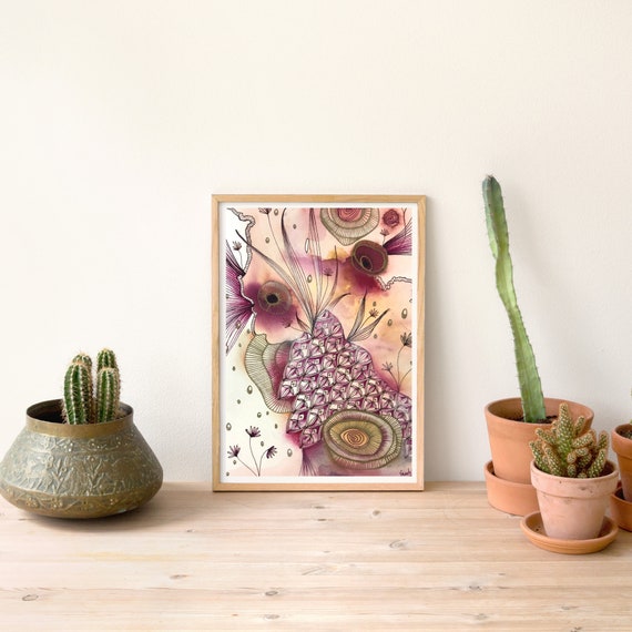 Botanical Art Print /boho Art Print/ Botanical Art/ Nature Etsy