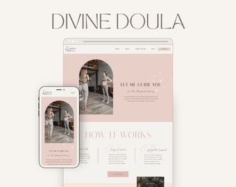 Showit Website Template for Doulas, Boho Showit Template for Birth Workers, Bohemian Showit Website Template