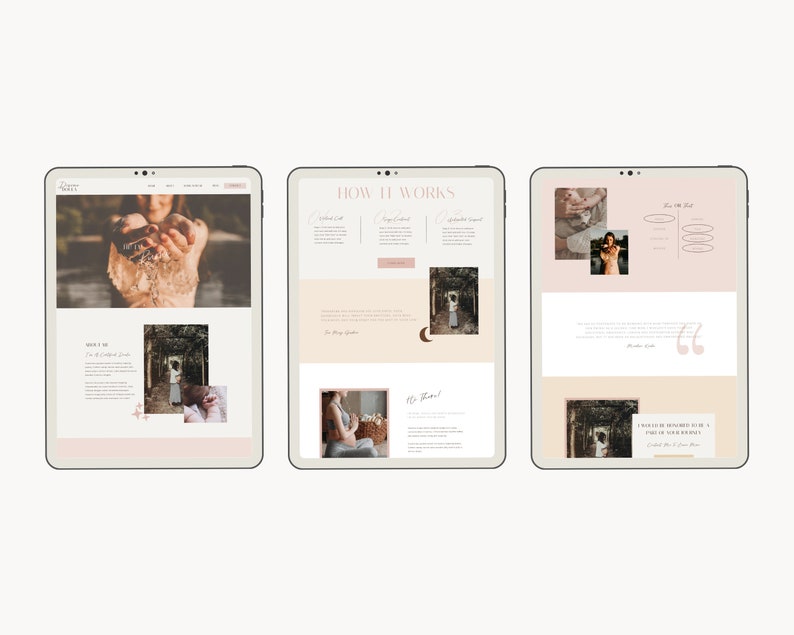 Showit Website Template for Doulas, Boho Showit Template for Birth Workers, Bohemian Showit Website Template image 2