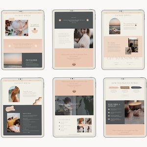 Doula Website Template, Boho Showit Template for Birth Workers, Modern Wellness Website Template image 2