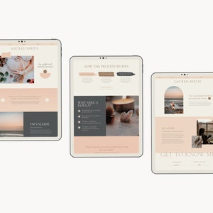 Doula Website Template, Boho Showit Template for Birth Workers, Modern Wellness Website Template image 3