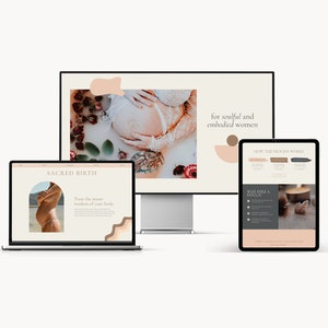 Doula Website Template, Boho Showit Template for Birth Workers, Modern Wellness Website Template image 5