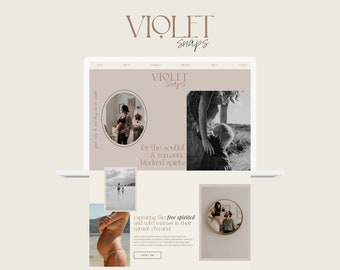 Showit Website Template for Maternity Photographers, Birth and Motherhood, Bohemian Showit Website Template