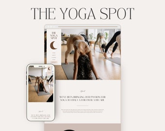 Modello di sito Web Showit per studi di yoga, modello di sito Web Showit Boho per insegnanti di yoga, modello di sito Web Showit di meditazione
