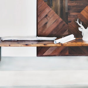 Modern Industrial wood bench
