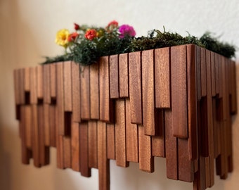 Secret compartment planter (MADE TO ORDER).  floating shelf planter key rack sconce box entryway wall organizer boho