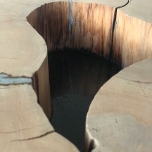 Live edge and steel coffee table image 5