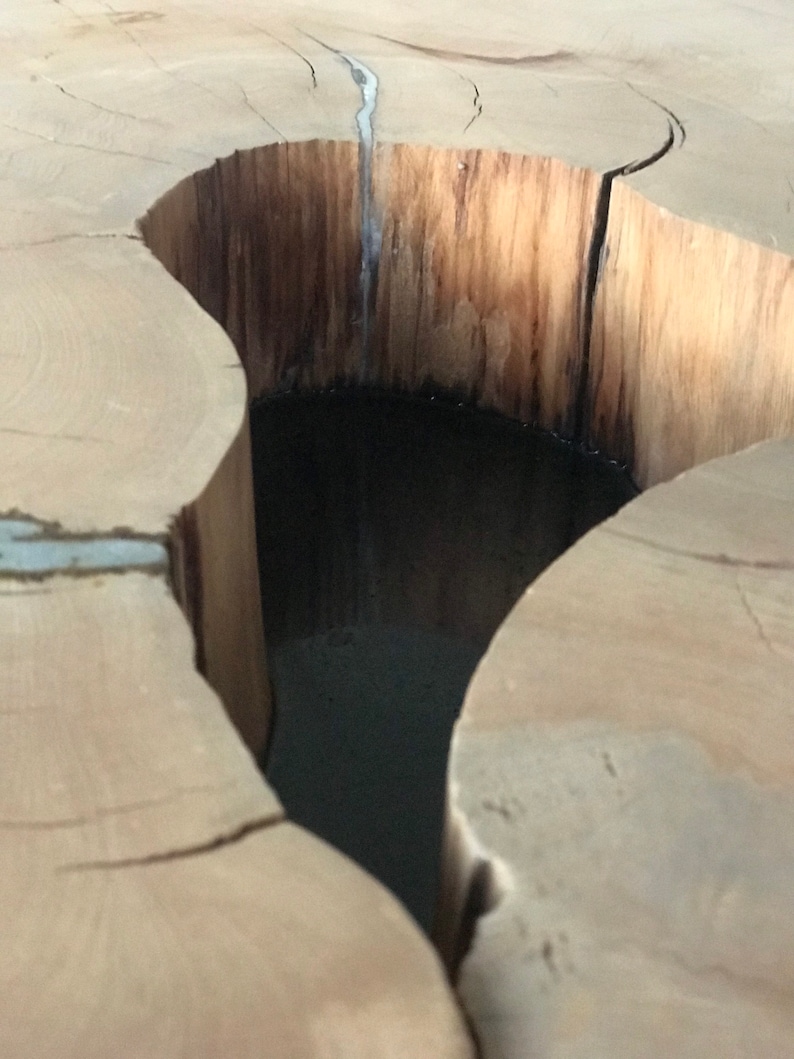 Live edge and steel coffee table image 5