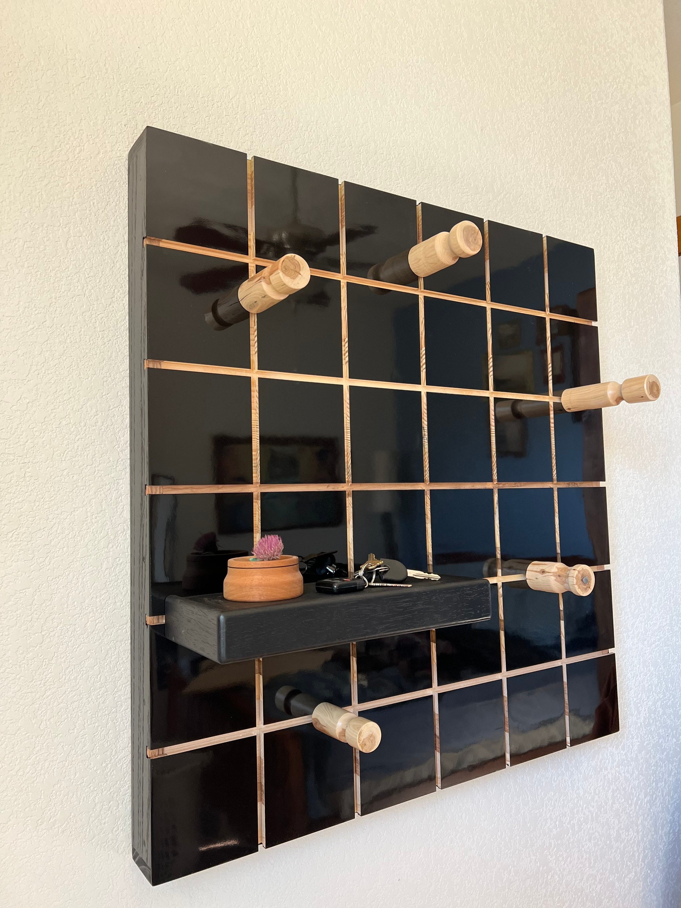Floating coat rack. Customizable. Coat rack. Wall art.