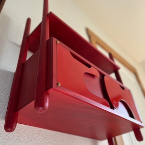 Mid century Floating Cabinet modern floating shelf floating shelves red wall art