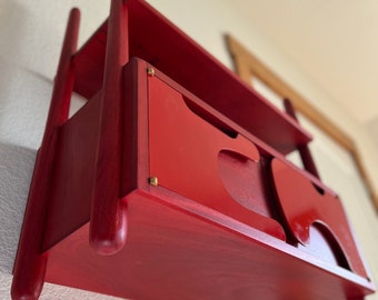 Mid century Floating Cabinet modern floating shelf floating shelves red wall art